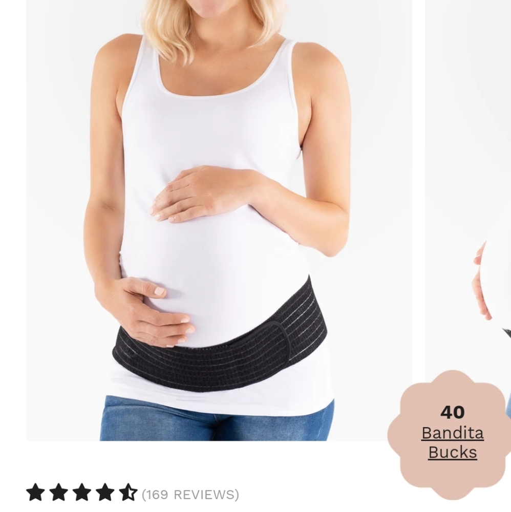 Belly Bandit - 2 in 1 Maternity Belly & Hip Support Band, Black, Size 0-8, XS-M
